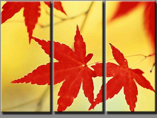 Dafen Oil Painting on canvas red leaves -set404